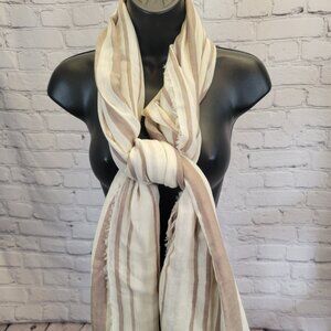 Vince Cotton Variegated Stripe Scarf